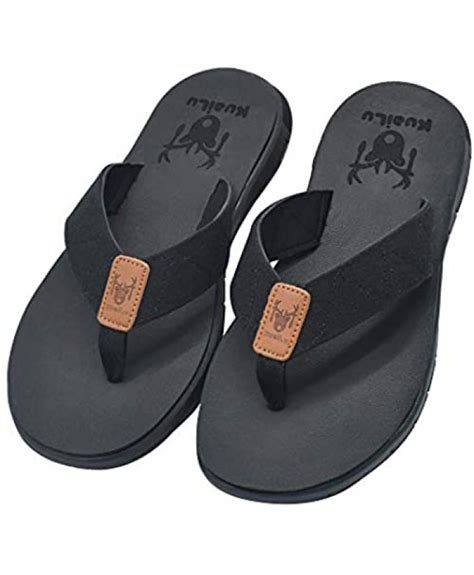 Kuailu Mens Flip Flops Comfort Thong Sandals Non Slip Rubber Sole Outdoor Lightweight Summer