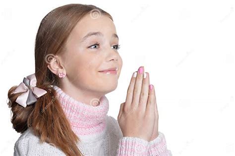 Little Girl Praying Stock Image Image Of Happy Smile 81916795