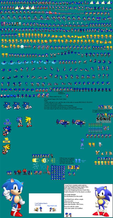 Young Sonic Advance Sprites Complete Version By Kaijinthehedgehog On