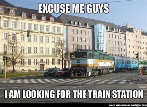 Just Follow The Tracks Funny Pictures Runaway Train Railroad Humor