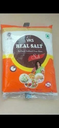 Vks Pure White Real Table Salt Packaging Type Pouch Packaging Size