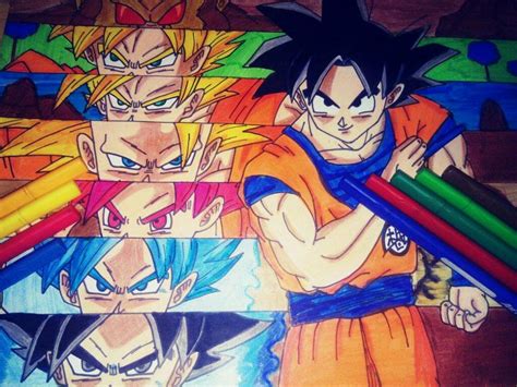 Dibujando A Todas Las Transformaciones De Goku Dragon Ball Super
