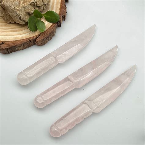 Rose Quartz Crystal Knife Carving Crystalcrystal Etsy