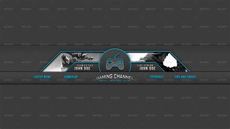Gaming Channel Youtube Banner Web Elements Graphicriver