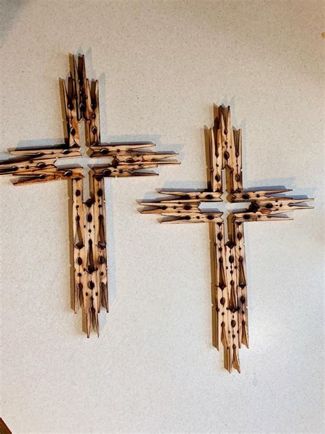 Clothespin Cross Wooden Clothespin Crafts Popsicle Stick Crafts