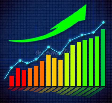 Business Graph And Upward Directed Arrows Stock Illustration