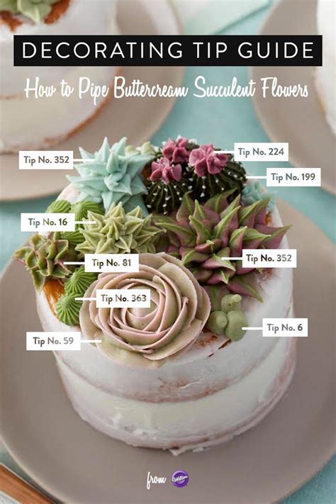 Cool Heres A Decorating Tip Guide To Piping Buttercream Succulent Flowers Learn Succulent