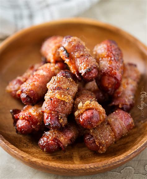 Spicy Brown Sugar Bacon Wrapped Little Smokies The Chunky Chef