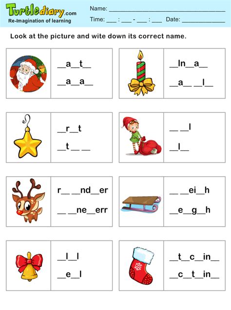 Christmas math worksheets and activities, and everything you might need for christmas preschool theme. Missing Letters Christmas Spelling Sheet Worksheet ...