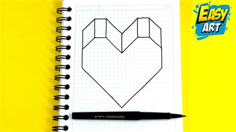 🟥 Dibujos 3d Como Dibujar Un Corazon En 3d En Cuadricula How To Draw