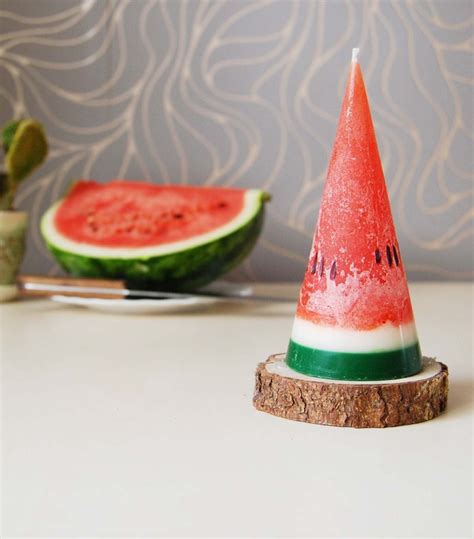 Warmers and no chemicals all soy. Watermelon Candle Hand Painted Cone Candle Fun by ...