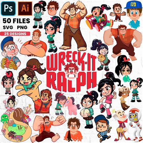 25 Clipart Wreck It Ralph Collection Svg Package Png  Etsy