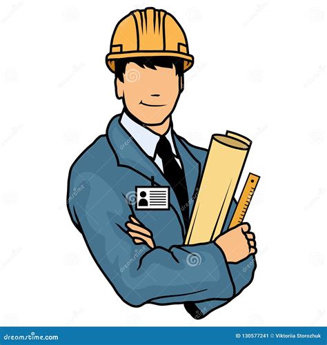 Cartoon Engineer Holding Tool And Paper 69780159