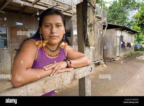 Woman Leader Shuar Community Guadalupe Ecuador Stock Photo Alamy