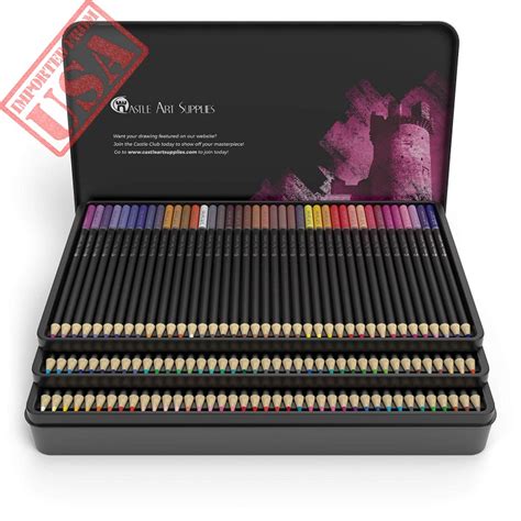 Castle Art Supplies 120 Colored Pencil Set For Artists Featuring Soft