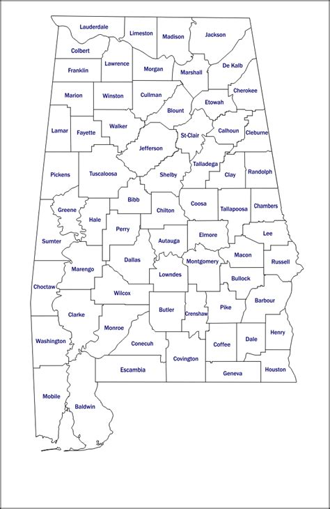Free Alabama County Maps