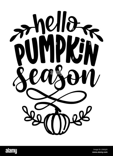 Hello Pumpkin Spice Season Hand Drawn Vector Illustration Autumn