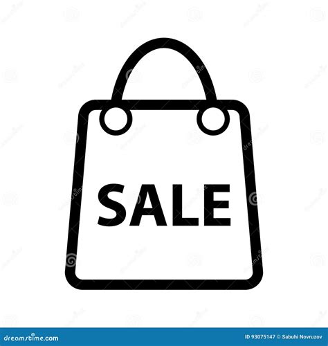 Shopping Sale Vector Icon Black And White Bag Icon For Advertising