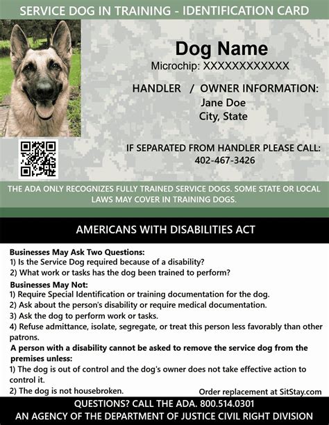 Public access & airline approved. Service Dog Id Card Template Free Download Awesome Id Card Service Dog In Training | Id card ...