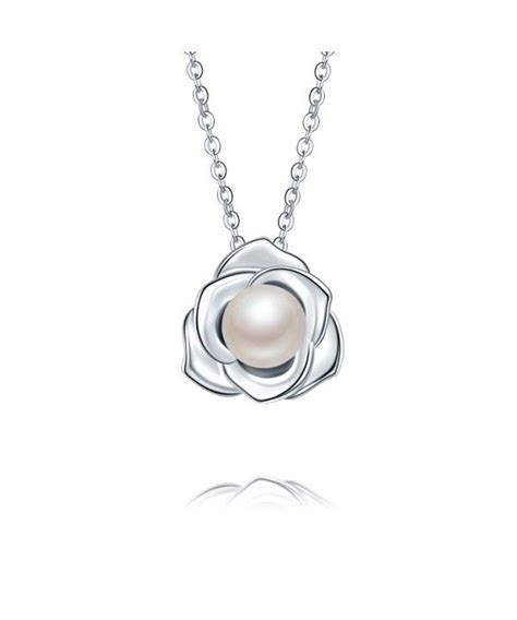 Lovely Rose High Polished 925 Sterling Silver Pandent Necklace 18