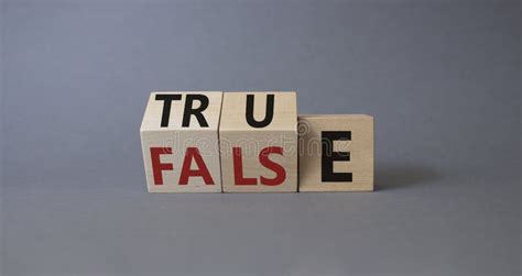 True Vs False Symbol Wooden Cubes With Words False And True Beautiful