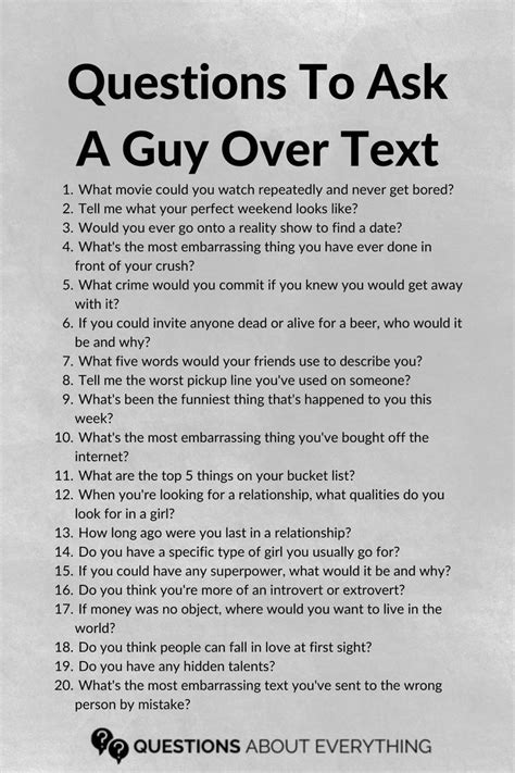 Amazing Questions To Ask A Guy Over Text To Get To Know Him Fun