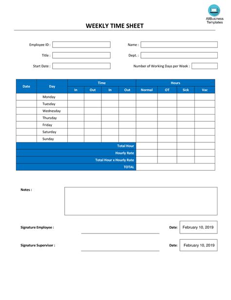 Weekly Time Sheet Registration Form Pdf Templates At