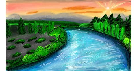 Drawing Of River By Soaring Sunshine Drawize Gallery
