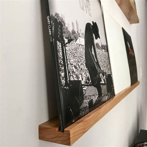 Vinyl Record Collection Display Shelf Wall Mounted Wooden Ledge In