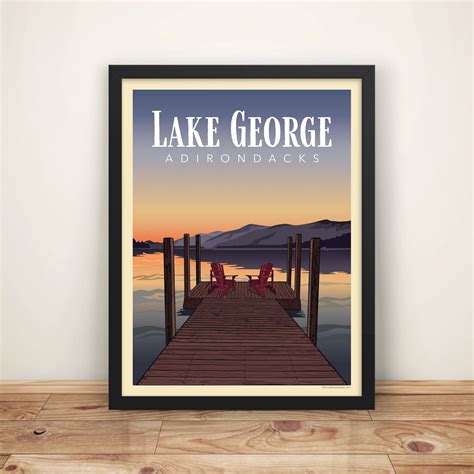 Vintage Adirondack Poster Lake George Pure Adirondacks