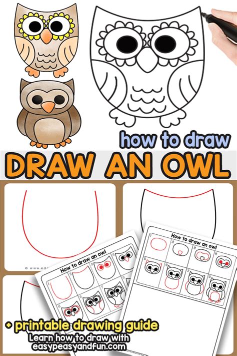 How To Draw An Owl Step By Step Instructions Owls Drawing Owl Kids