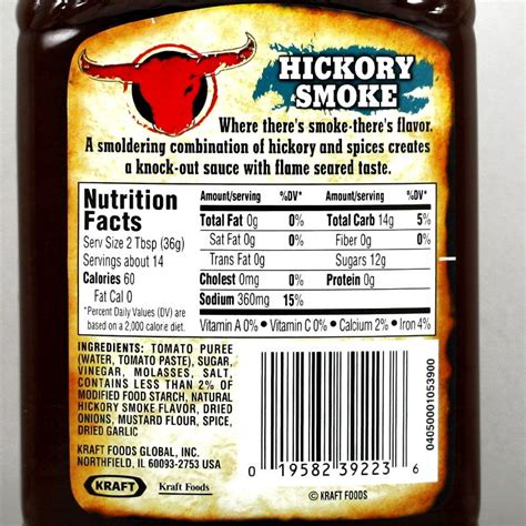 Kraft Bbq Sauce Nutrition Facts Nutrition Pics