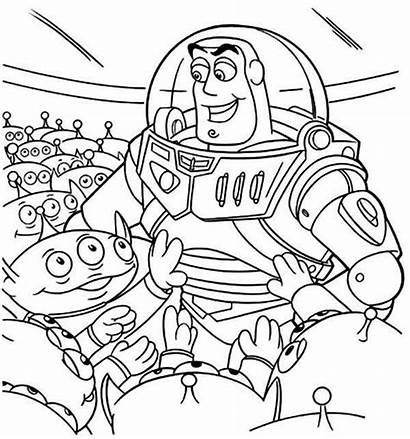 Coloring Toy Story Pages Alien Buzz Bunch