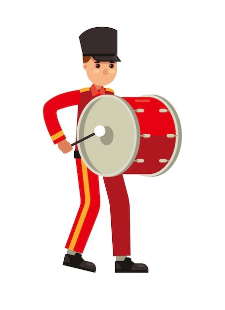 Premium Vector Marching Band Drummer