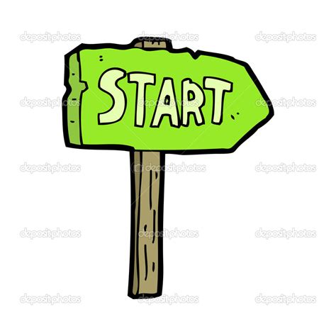 Start Sign Cartoon — Stock Vector © Lineartestpilot 13572582