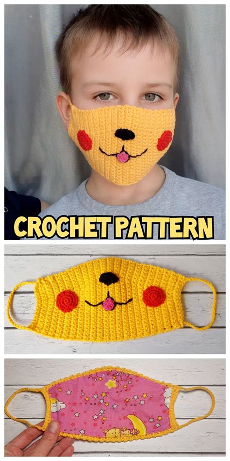The above description are based on average sizes so i think for clarity here's the finished measurements for the face mask. FACE MASK crochet pattern PDF, Reusable Face Mask Pattern ...