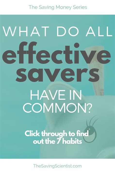 The 7 Habits of Highly Effective Savers | Money habits, Financial ...