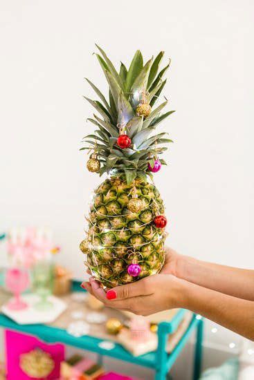 How To Diy A Pineapple Christmas Tree Christmas In July Decorations