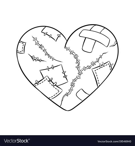 Download and print these broken heart coloring pages for free. Broken heart metaphor coloring book Royalty Free Vector