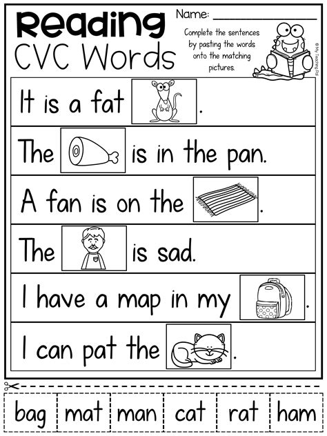 Cvc Reading Comprehension Worksheets For Kindergarten Pdf Emanuel