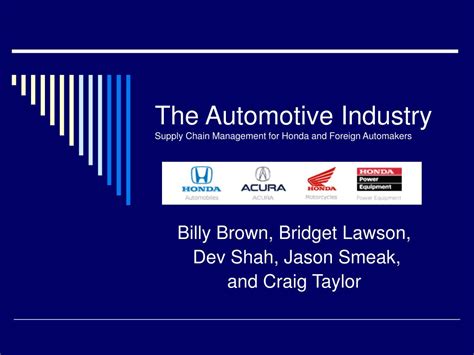 Ppt The Automotive Industry Supply Chain Management For Honda And