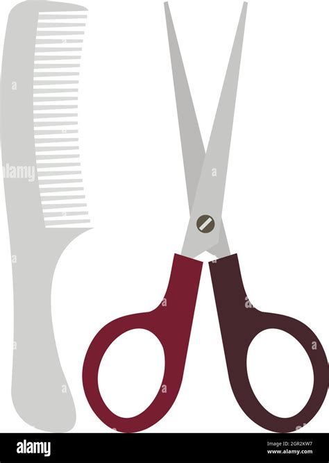 Comb And Scissors Icon In Flat Style Stock Vector Image And Art Alamy
