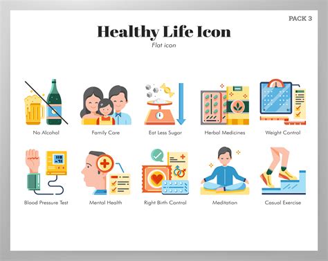 Healthy Life Icons Flat Pack 677759 Vector Art At Vecteezy