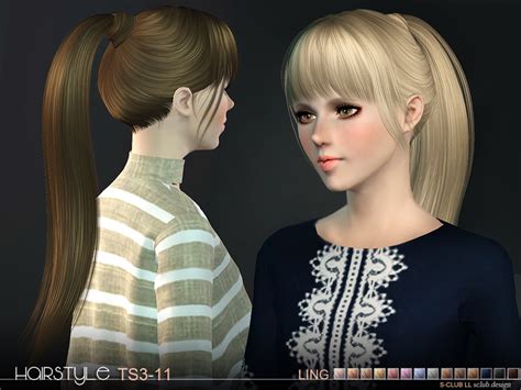 Mod The Sims Wcif This Long Braid With Bangs And Long High Ponitail