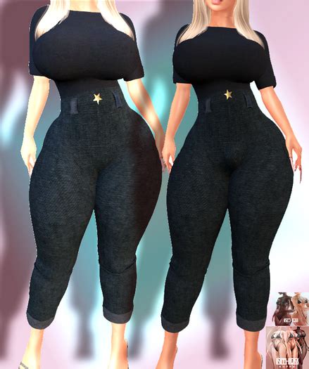 Second Life Marketplace Sik Eva Rebel Star Outfit Female And Shemale Black Add