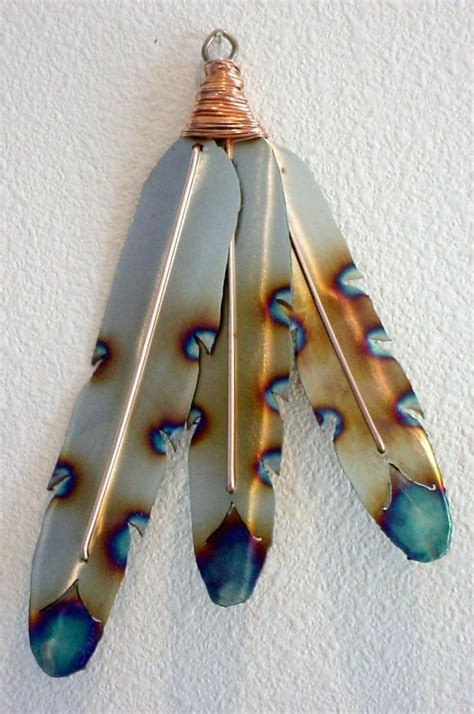 Native American Indian Style Metal Feathers Steel Wall Art Etsy