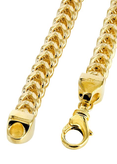 14k Gold Chain Hollow Yellow Franco Chain Frostnyc