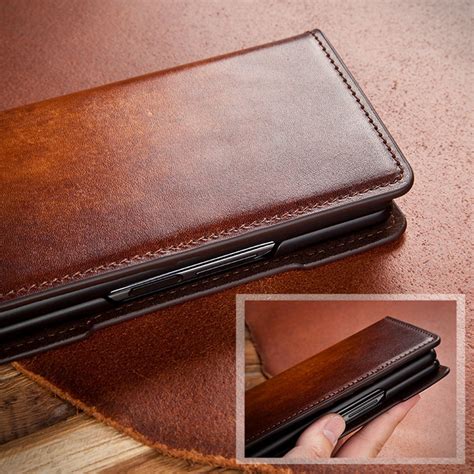Leather Wallet Galaxy Z Fold 3 Case 8 Colors S Pen Pocket Etsy