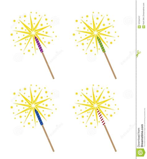 Happy New Years Celebrations Sparklers Stock Vector Illustration Of