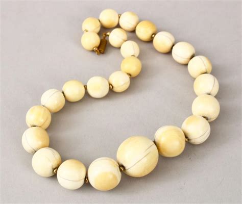 Sold At Auction A Set Of 19th Century Carved Ivory Bead Necklace